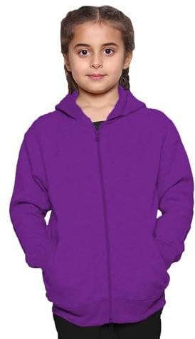 WOOD QUAIL Felpa con cappuccio unisex in pile con cerniera, per bambini, ragazze, ragazzi, in polietilene, per scuola, sport, abbigliamento casual (4-13 anni)