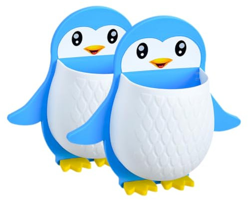Alipis 2st Pinguin-aufbewahrungsbox Fernbedienungshalter Universelle Fernbedienung Universeller Controller-halter Selbstklebende Fernbedienungshülle Plastik Büro Kein Stanzen Nachttisch