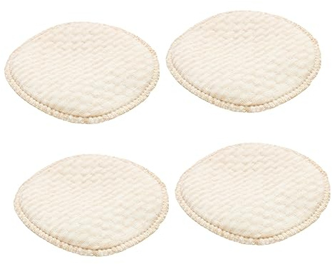 Stilleinlagen 4 Stück 11x11cm aus Baumwolle für Stillzeit | Beige, Natürliche Farbbaumwolle, Wiederverwendbar, Saugfähig, für Werdende und Stillende Mütter