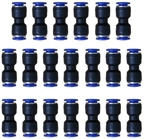 5/16 or 8mm OD Pneumatic quick Connector Push to Connect fittings Straight Union/Coupler (Pack of 20)