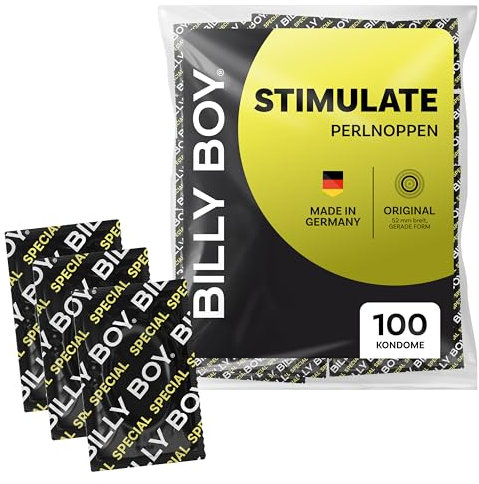 BILLY BOY Kondome Stimulate 100er | 52 mm | mit Perlnoppen in Original Passform | (1x100 Stück)