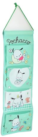 Roffatide Cartoon Pochacco Dog über Tür hängende Lagerung Taschen Wandmontage Schrank Veranstalter 4 Taschen Cute Caddy Tasche hängenden Veranstalter für Frauen