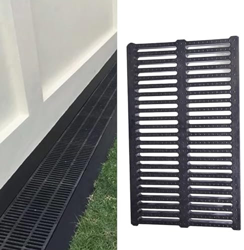 Ablaufgitter Abflussgitter Außenbereich Abdeckung/ Rost Für Abfluss, Rechtwinklig Kunstharz Abwassersieb Kanalisationsdeckel/ Regenwasser-Rost, Schwarz Grabenrinne Gitterrost/ Rinnenabdeckung, Für Ent