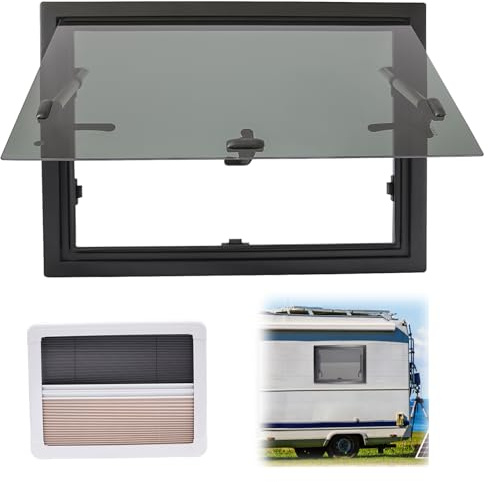 BJTDLLX Wohnmobilfenster Ausstellfenster 600x450 mm Wohnmobil Fenster Wohnwagen Fenster inkl. Verdunklung Seitenfenster Camper, Externes Push Fenster für RV, Wohnmobilfenster Camper