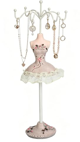 lvifloae Porta Gioielli da Esposizione Supporto per Orecchini Collane e Anelli con Manichino Sospeso Torre Elegante per Vetrina Negozio o Casa Display Organizzatore per Gioielli da Donna
