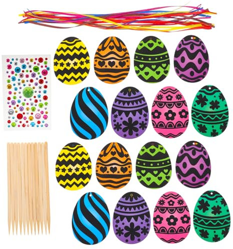 Vaguelly 1satz Kratzbilder Ostern Bastelset Für Junge Mädchen Bunte Kratzkarten Für -osterfeier Sicheres Material Kreative Aktivitäten Für Jungen Und Mädchen Für Kindergärten Und