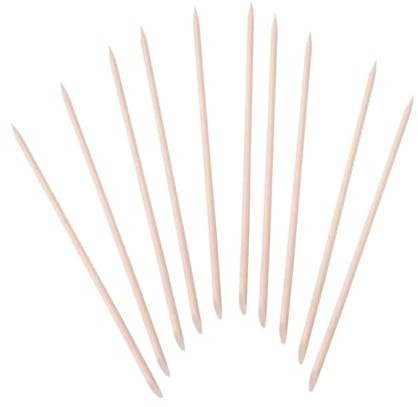 Ipetboom 200piezas Barra Para Decoración De Uñas De Madera De Empujador De Manicura De Doble Punta Palillo De Limpieza De Uñas Hogar Tienda