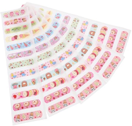 minkissy Vendajes Adhesivos Infantiles de Pe, 50 Piezas, Transpirables E Impermeables, Cómodos Irritación para Heridas de Dedos Varios estilos