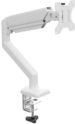 GRIFEMA GB2003W-1 Supporto per Monitor a Molla a Gas per Schermo di Computer da 13-32 Pollici, Altezza Regolabile, VESA 75x75/100x100, Peso 2-9 kg, Bianco