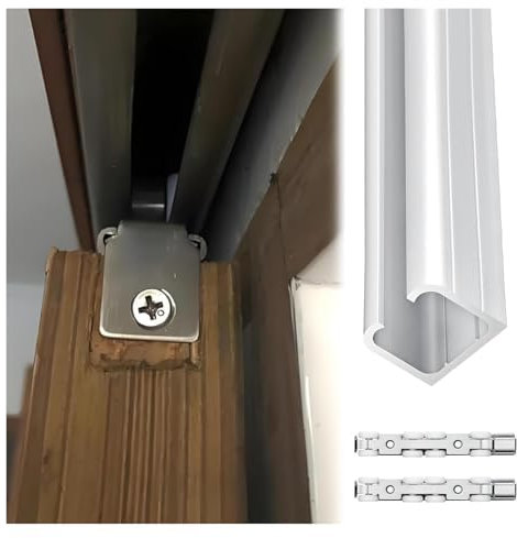 Kit de herrajes ocultos para puertas correderas, pista deslizante suave para soluciones de puerta silenciosas y que ahorran espacio