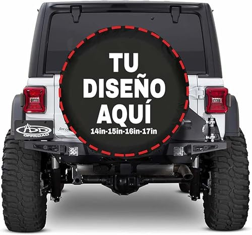 Funda Rueda Repuesto 4x4 Personalizada Cubiertas de Neumáticos Personalizado Agrega tu Texto/Logo/Foto Cubiertas de Rueda de Repuesto Impermeables a Prueba de Polvo Aptas 14 Pulgadas