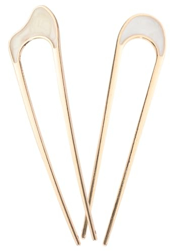 PENIKOKO 2 Stück U förmige Französische Haarnadeln Metall Haarschmuck für Dickes Haar Chignon Dutt Stecknadeln Traditioneller Stil Eleganter Langlebiger Haarnadel Fork für Vielseitige
