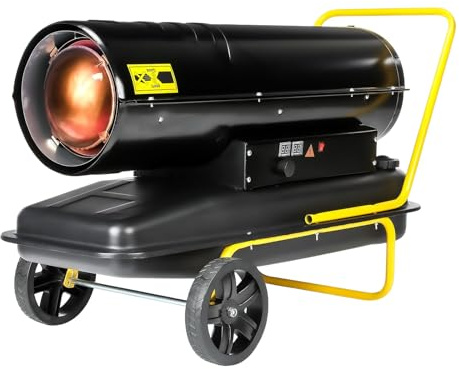 GEARFLOW 50kW Diesel Space Heater, 220V Portable 170,600 BTU Kerosene Industrial Heater, 56L Large Fuel Tank, Adjustable Thermostat For Workshop Garage Shed
