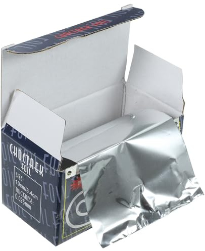 Láminas de Aluminio Precortadas 1 Rollo Plata para Peluquería | Papel de Aluminio Grueso, Desechable y Fácil de Guardar, Formato Versátil para Salón de Belleza