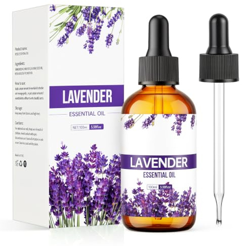 AOOSA Eteriska oljor lavendel, 100 ml naturliga eteriska oljor | Fräsch ren doftolja för luftfuktare diffusor för hemlagad tillverkning av badpumpar, tvål och ljus