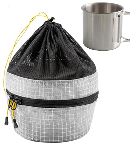 Generico Borsa Organizer Per Pentolame Da Camping | Borsa Con Cordino Per Stoviglie Da Tavolo, Trasporto Stoviglie e Utensili da Cucina per Picnic ed Escursioni all'aperto