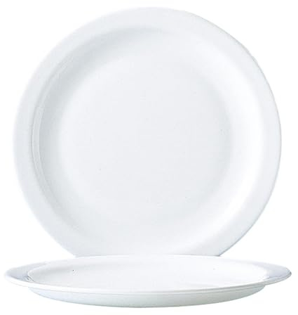 Arcoroc ARC 57975 Hôteliére Teller flach, 23.5cm, Glas, weiß, 6 Stück