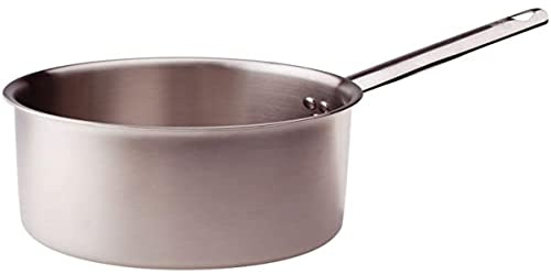 Pentole Agnelli ALIX105ALIN18 Casseruola Alta con Manico in acciaio, Trilaminato Alluminio-Acciaio per induzione, 18 cm