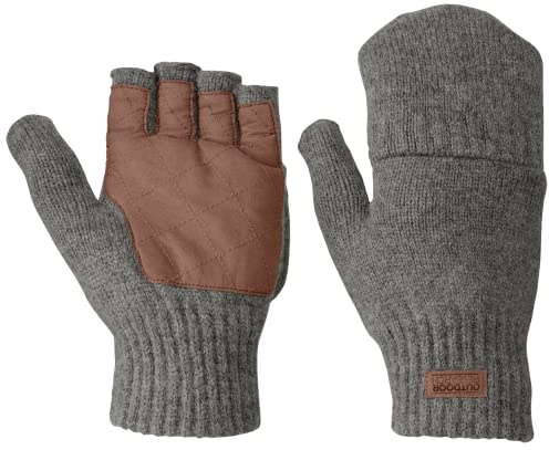 Outdoor Research Men's Lost Coast Fingerless Mitts, Pewter, L