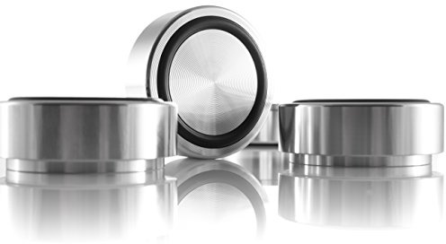 Hifi Lab Aluminium Füße massiv 44x17 Alu Geräte-Füße Audio Absorber Silber 4X edel