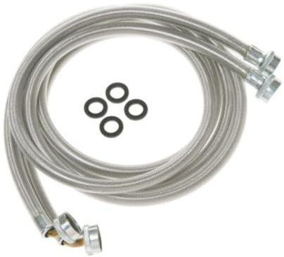 GE WX14X10011 Washing Machine Universal 6’ Stainless Steel 90° Elbow – 2 Hose Package