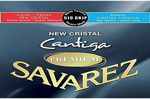 SAVAREZ - 510CRJP;SET TENSIONE MISTA CHITARRA CLASSICA Set di Corde per Chitarra Classica, Tensione Mista, Serie New Cristal Cantiga Premium