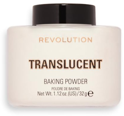 Revolution Beauty London, Loose Baking Powder, Prolongs Makeup Wear, Brightening Setting Powder, For All Skin Tones,Translucent, 32g