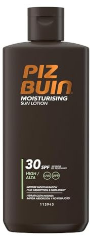 PIZ BUIN Moisturising Sun Lotion LSF 30 feuchtigkeitsspendende Sonnencreme mit dreifachem Sonnenschutz für alle Hauttypen