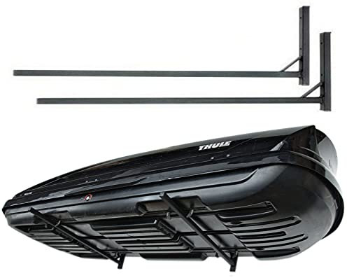 QLS WSB - Supporto da parete, 82 cm, in acciaio per la conservazione di valigie da tetto, attrezzi da giardino, skibox, attrezzature sportive, tavola da surf iSUP