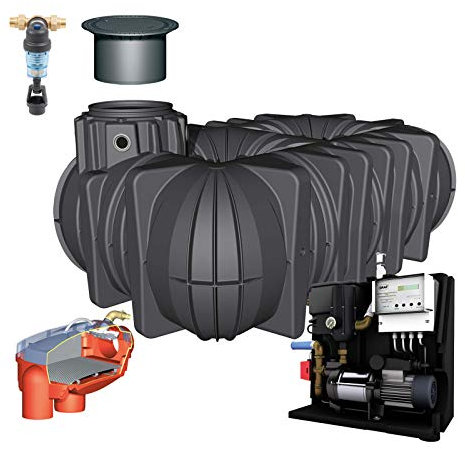 Graf Regenwasser-Flachtank Platin Regenwassertank Zisterne Wassertank Haus Professionell, 7.500 L PKW-befahrbar