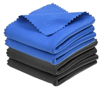 Eco-Fused Lot de 4 grands chiffons de nettoyage en microfibre - 46 x 46 cm - Parfait pour les téléviseurs à écran large, les grands écrans d'ordinateur - Convient également pour nettoyer les lunettes,