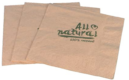 LogiPack GeRo Servietten All Natural Zelltuch aus 100% Recycling, 2-lagig, 1/4 Falz, 24 x 24 cm (4000)