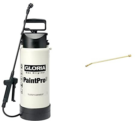 Gloria Drucksprüher PaintPro 5, 5L, Ölfest für Grundierungen, Farben, Lacke auf Wasserbasis & Messing-Sprühlanze komplett mit Messing-Düse Typ 706610.0000