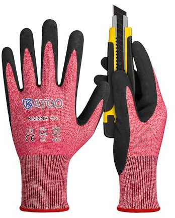 KAYGO ANSI A4 Cut Resistant Gloves, Level 4 Abrasion Resistant Work Gloves