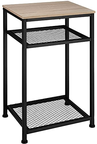 tectake® Tavolino salotto 45,5x36x75,5cm, Tavolino da divano, 3 Ripiani, Salotto, Soggiorno, Camera per Libri, Foto, PC, Piante e Bevande, Arredamento Casa, Ufficio - Legno Industriale Chiaro