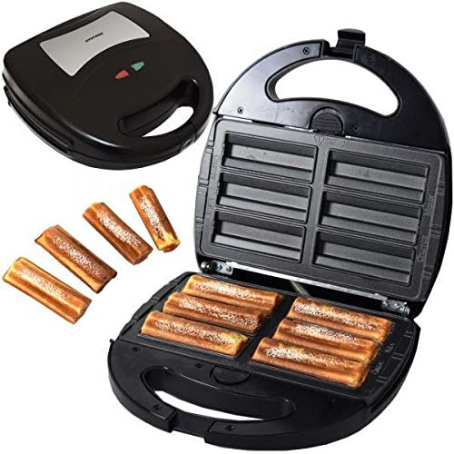 Syntrox Germany SM-1300W-Churros Maker, Waffeleisen, Sandwich-& Paninitoaster - mit antihaftbeschichteten Wechselplatten
