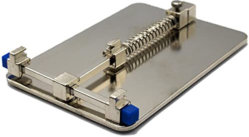 MMOBIEL Universal PCB Leiterplattenhalter - Jig Halterung Klemme Reparieren Werkzeug - Lötset - Edelstahl - Motherboard PCB Leiterplatten halter - 13,5 x 9 cm
