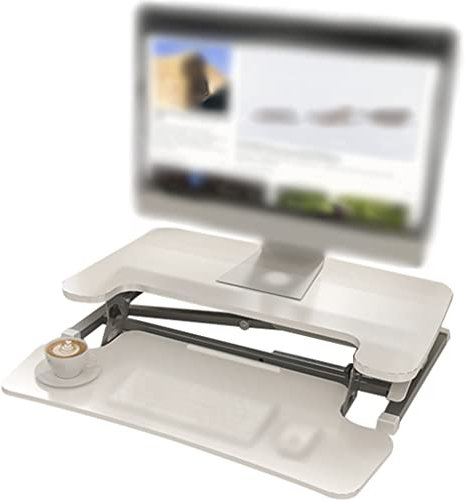 YHRJ Stehpult aufsatz Schreibtisch Bürolift-Laptop-Schreibtisch, Stehpult erhöhter Schreibtisch, Pflege für die Lendenwirbelsäule, (Color : Weiß, S : 79.8 * 39.8 * 12-51cm)
