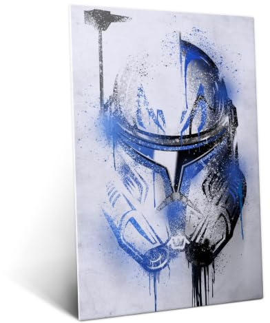 Displate Star Wars Metal Poster Magnetische Befestigung Offiziell Lizenziert Bilder Helmets Graffiti - Captain Rex Graffitti Helmet Poster Größe - 32x45cm