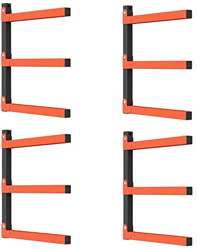 WALMANN Lumber Storage Rack for Garage, Wall Mount Heavy Duty Lumber Rack, Overhead Wood Storage Rack for Woodworking Shop(2 Pairs)