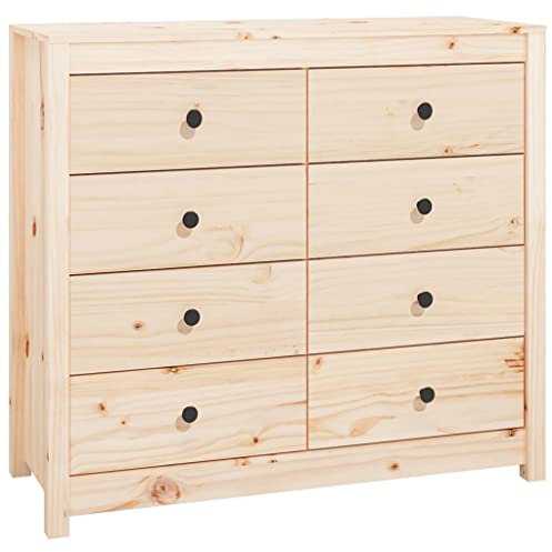 vidaXL Beistellschrank, Sideboard mit viel Stauraum, Schrank für Schlafzimmer Wohnzimmer Büro, Kommode Anrichte Telefonschrank, Massivholz Kiefer
