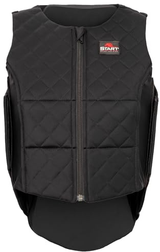 Start Sicherheitsweste Reiten für Damen, Herren & Kinder – Rückenprotektor Level 2 EN1621 Flexible Schutzweste verstellbar atmungsaktiv - FlexCheck (Schwarz, Erwachsene L)