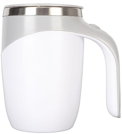 Bicchiere miscelatore elettrico, antiscivolo, fondo magnetico, auto-agitante, facile da usare, coperchio in silicone, alimentato a batterie, fodera in acciaio inossidabile per affari,, Default