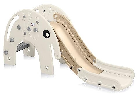 Baby Vivo Kinder Rutsche Kinder Rutsche Gartenrutsche Kleinkinderrutsche Kunststoff Elefant abgerundete Ecken & Kanten für Indoor & Outdoor in Kaffee/Braun
