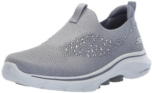 Skechers Tenis Go Walk 7 Blingpara Mujer, Gray, 41 EU