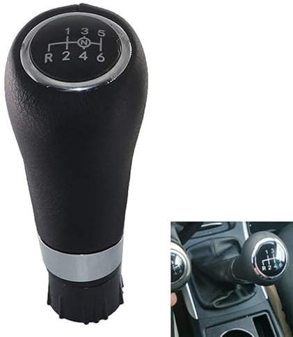 Cakievro 6 Gang Lederschaltknauf 14mm für Mercedes W204 W212 GLK 2008-2014 Manuell Ersatzgriff