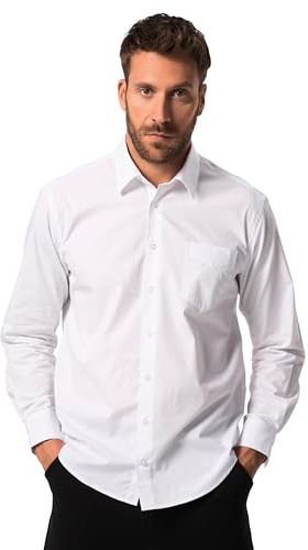 JP 1880 Chemise à Manches Longues pour Homme, Grandes Tailles, Grandes Tailles, col Kent, Coupe Moderne, jusqu'à 8 XL, Tall 823925, Blanc Neige, 7XL