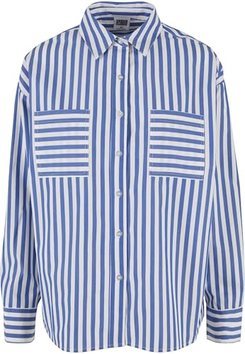 Urban Classics Damskjorta randig avslappnad skjorta vit/blå 3XL, Vit/blå, 3XL