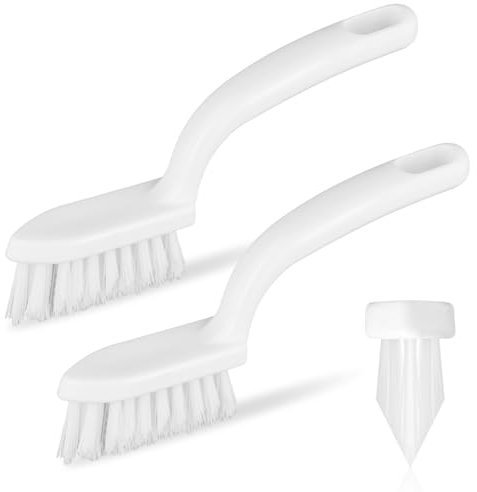 2pcs Grout Cleaner Brush for Tile Floors, V-Shaped Handheld Stiff Thin Cleaning Brush with Hard Bristles, Detail Scrubbing Brush for Shower Tile, Door Groove Gap, Bathroom, Kitchen, Small Spaces