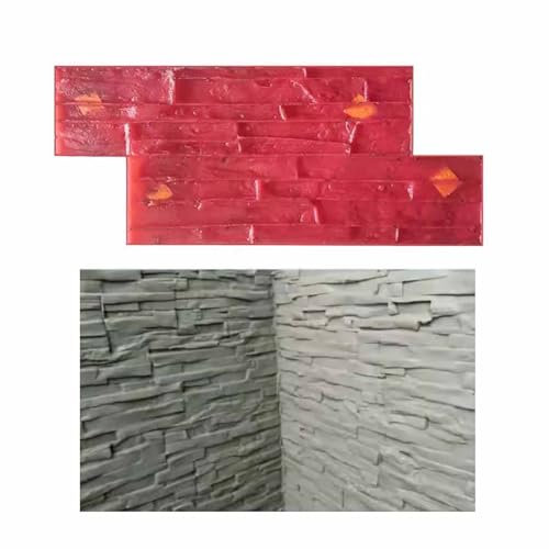 Moldes Hormigon Impreso Sellos de Textura Sin Costura de Piedra, Moldes de Muelle de Hormigón Realista Mats de Piel de Textura de Pared, Formularios de Impresión de Pizarra de Paisajismo para Hacer Pa